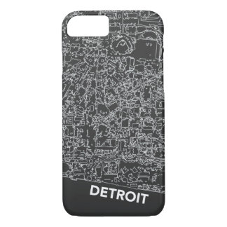 Coque Case-Mate iPhone Ligne caisse gris-foncé de Detroit de carte