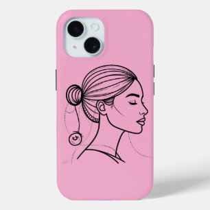 Coque Case-Mate iPhone Ligne de femme élégante Profil d'art féministe m