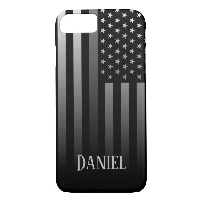 Coques Case-Mate iPhone Ligne grise mince personnalisée drapeau (Dos)
