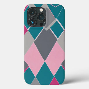 Case-Mate iPhone Case ligne symétrique féminine en rose chaud turquoise