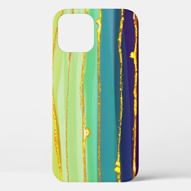 Coques Case-Mate iPhone Lignes arc-en-ciel : composition de luxe abstraite (Verso)