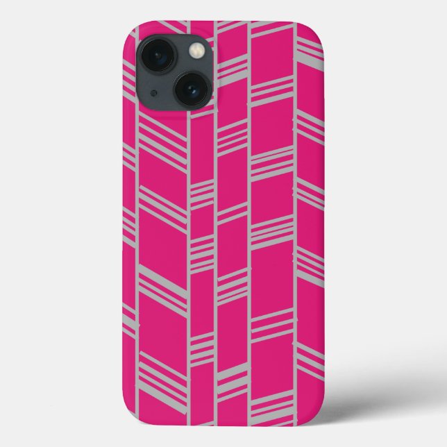 Coques Case-Mate iPhone Lignes Art Déco Fuchsia (Verso)