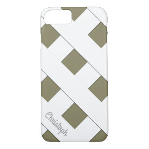 Case-Mate iPhone Case Lignes blanches de croisement géométrique avec nom