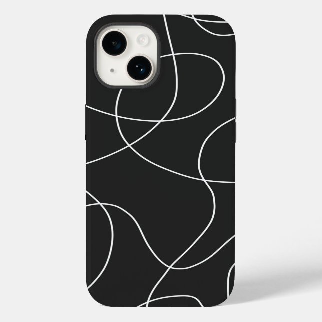 Coques Case-Mate iPhone Lignes blanches sur noir (Verso)