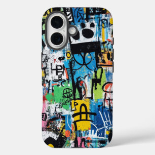 Coque Pour iPhone 16 Lignes bruyantes Grafitti Inspiré Art Téléphone Ca