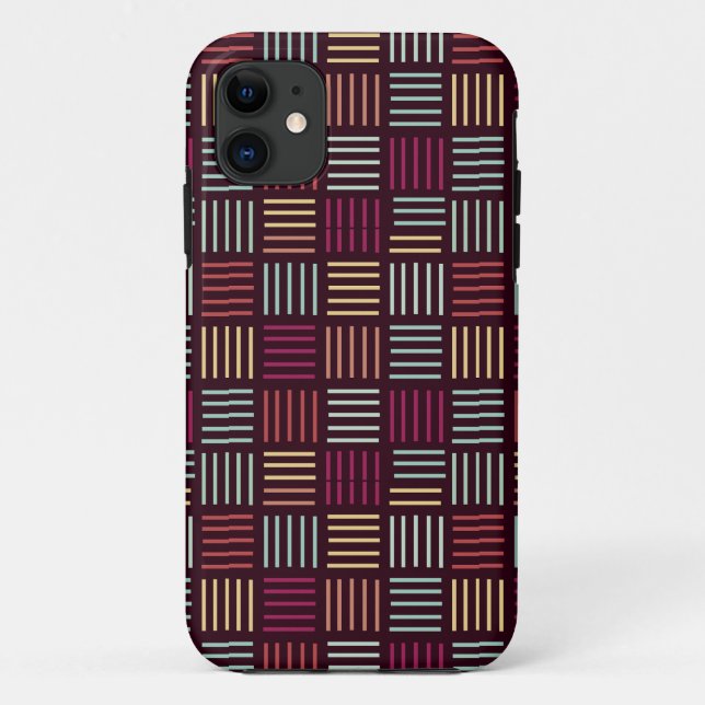 Coques Case-Mate iPhone Lignes colorées carrées (Dos)