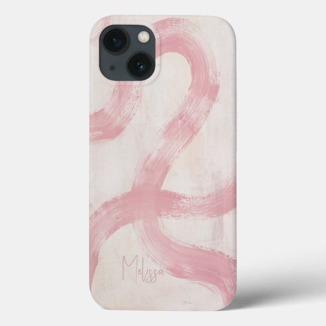 Coques Case-Mate iPhone Lignes courbes abstraites rose vif féminin (Verso)