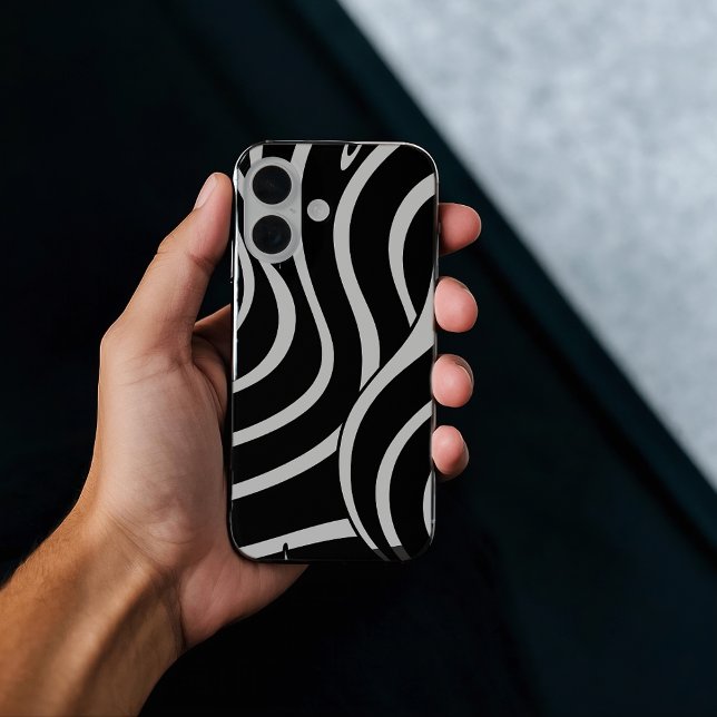 Coques Case-Mate iPhone Lignes courbes en noir et blanc Coque-coque iphone (Créateur téléchargé)