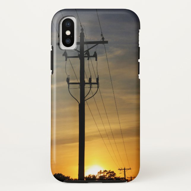 Coques Case-Mate iPhone Lignes d'alimentation dans le coucher du soleil (Dos)