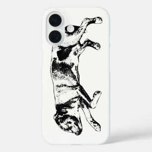 Coque Pour iPhone 16 Lignes de bois d'oeuvre - Chien dans l'encre de re
