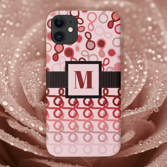 Coques Case-Mate iPhone Lignes de boucle avec cachemire hybride rose à rou (Créateur téléchargé)