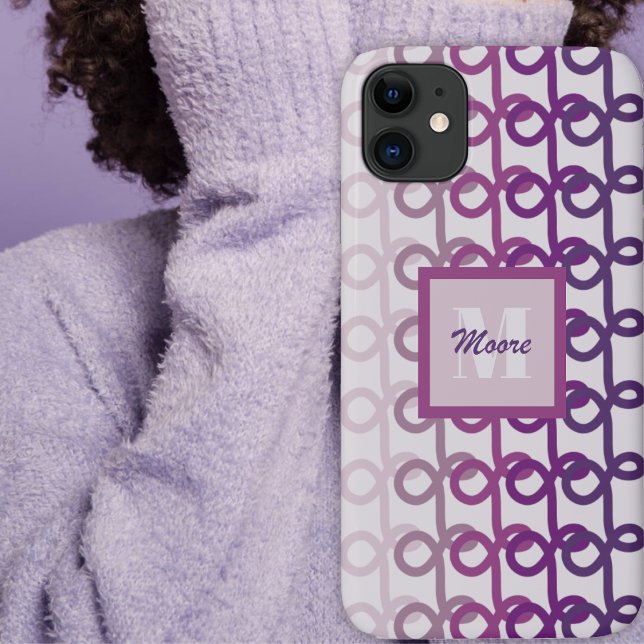 Coques Case-Mate iPhone Lignes de boucle - Boîtier téléphonique violet Omb (Loopy Lines - Purple Violet Ombre by Leapfroglisics Shop)
