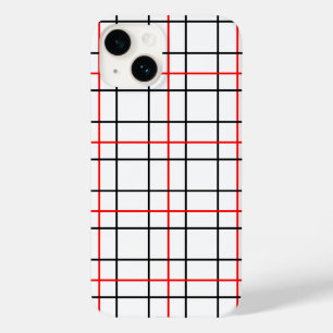 Coque Case-Mate iPhone Lignes de grille noire rouge Conception de plis