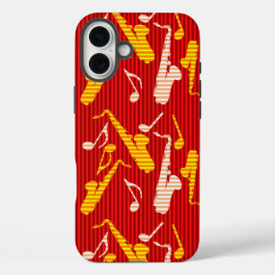 Coque Pour iPhone 16 Plus Lignes de saxophone
