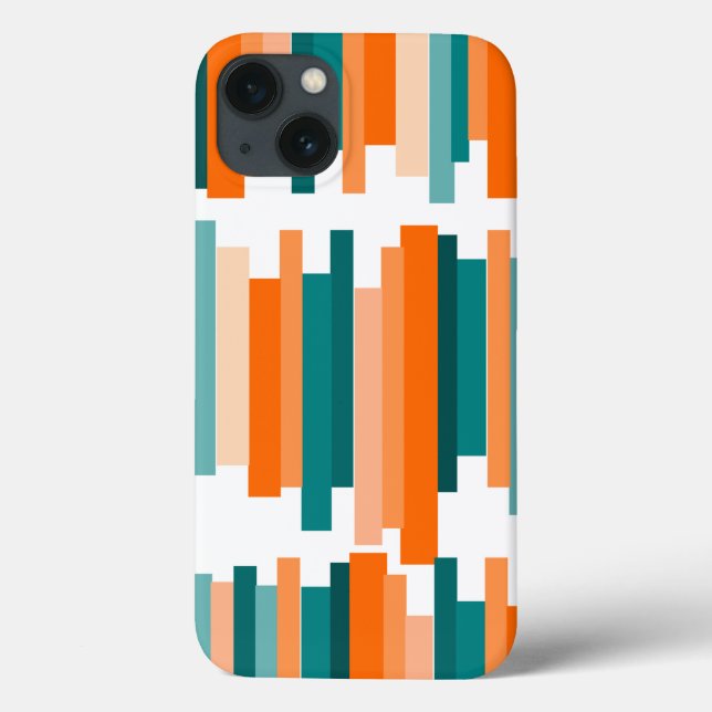 Coques Case-Mate iPhone Lignes décalées - Turquoise et orange (Verso)