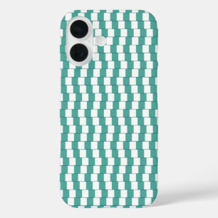 Coque Pour iPhone 16 Lignes déroutantes turquoise