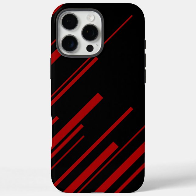 Coques Case-Mate iPhone Lignes diagonales en rouge et noir (Verso)