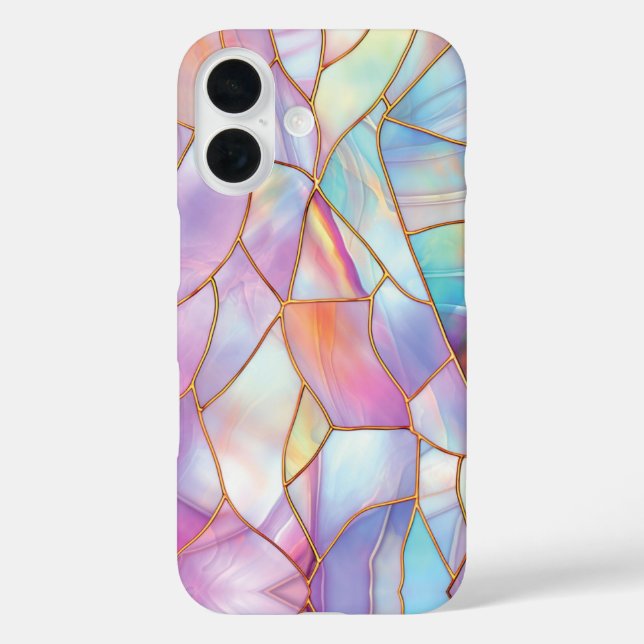 Coques Case-Mate iPhone Lignes d'or en verre peint Pastel (Verso)