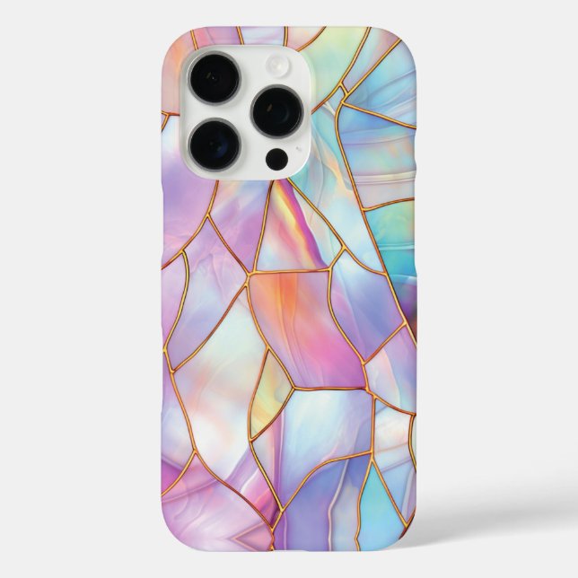 Coques Case-Mate iPhone Lignes d'or en verre peint Pastel (Verso)