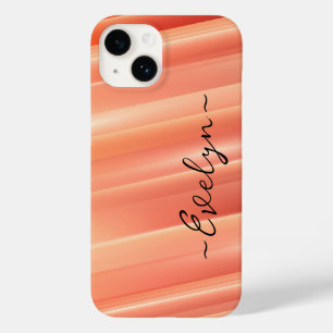 Coque Case-Mate iPhone Lignes dynamiques de dégradé orange Nom élégant