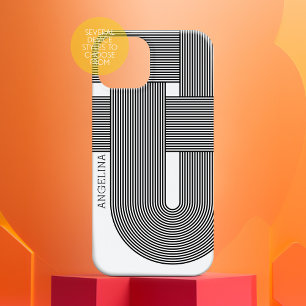 Coque Case-Mate iPhone Lignes géométriques zen modernes avec petit nom
