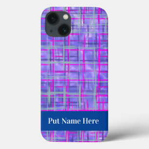 Case-Mate iPhone Case Lignes modernes de grille rose et violet Abstraite