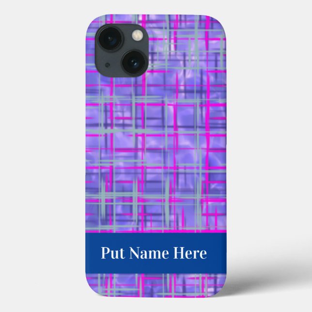 Coques Case-Mate iPhone Lignes modernes de grille rose et violet Abstraite (Verso)