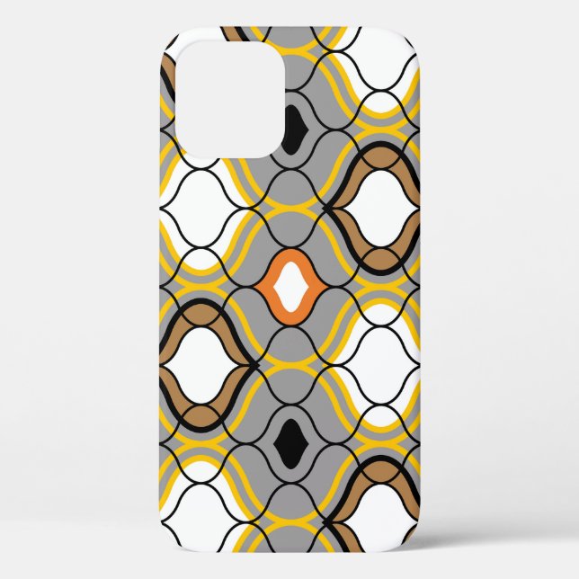 Coques Case-Mate iPhone Lignes ondulées, motif géométrique transparent. (Verso)
