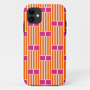 Case-Mate iPhone Case Lignes orange et boîtes roses
