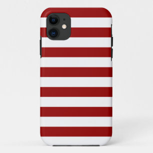 Coques Pour iPhone Lignes rouges et blanches épaisses, motif