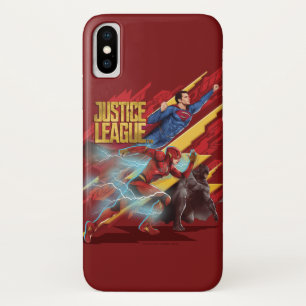 Coque iPhone X Ligue de Justice   Badge Superman, Flash et Batman