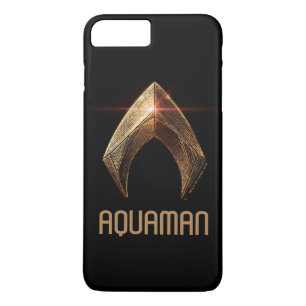 Coque iPhone 8 Plus/7 Plus Ligue de Justice Symbole d'aquaman métallique