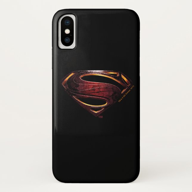 Coques Case-Mate iPhone Ligue de Justice | Symbole de superman métallique (Dos)