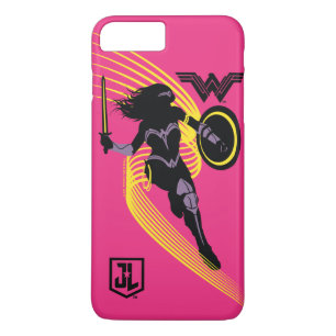 Coque iPhone 8 Plus/7 Plus Ligue de Justice   Wonder Woman Icon Silhouette