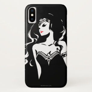 Coque iPhone X Ligue de Justice   Wonder Woman Noir Pop Art