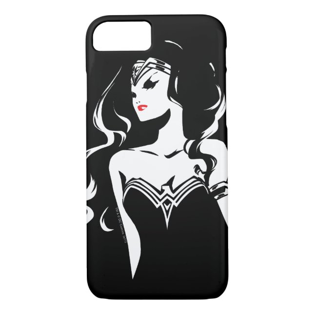 Coques Case-Mate iPhone Ligue de Justice | Wonder Woman Noir Pop Art (Dos)