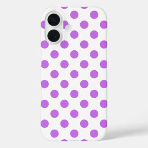 Coque Pour iPhone 16 Lilac et pois blancs