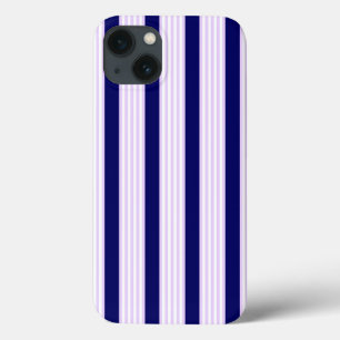 Case-Mate iPhone Case Lilac et rayures blanches motif avec bleu marine