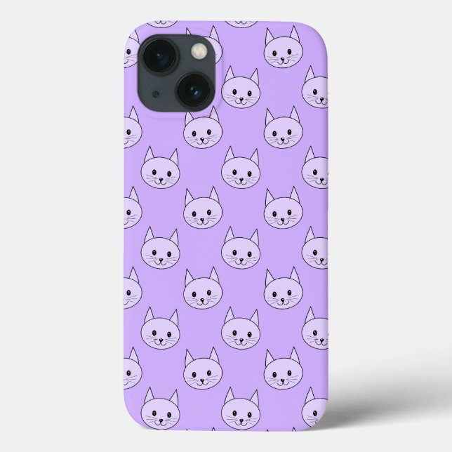 Coques Case-Mate iPhone Lilac motif de chat violet. (Verso)