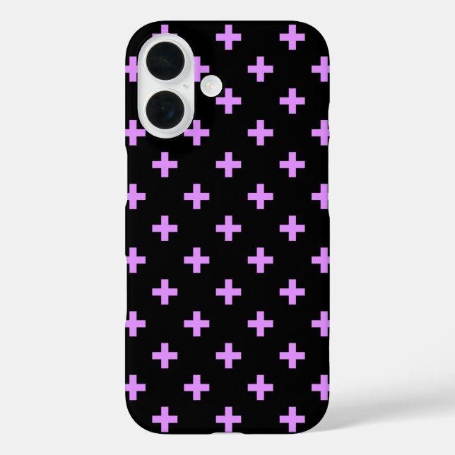 Coques Case-Mate iPhone Lilac polka croise sur noir (Verso)