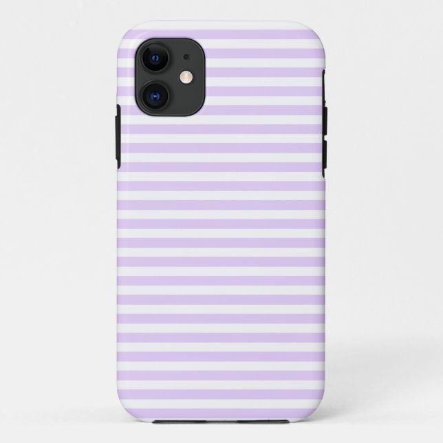 Coques Case-Mate iPhone Lilac violet et blanc bonbons rayures (Dos)