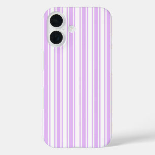 Coque Pour iPhone 16 Lilac violet et blanc bonbons rayures