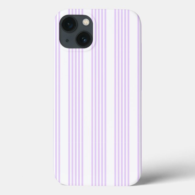 Coques Case-Mate iPhone Lilac violet et blanc cinq bandes motif (Verso)