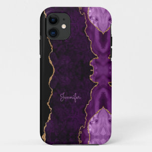 Case-Mate iPhone Case Lilas Moderne Violet Or Agate Cristal Personnalisé