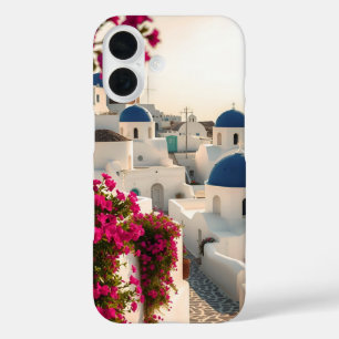 Coque Pour iPhone 16 L'île grecque de Santorin, blanchie à la chaux