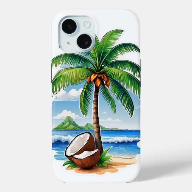 Coques Case-Mate iPhone L'île tropicale des Cocotiers (Verso)