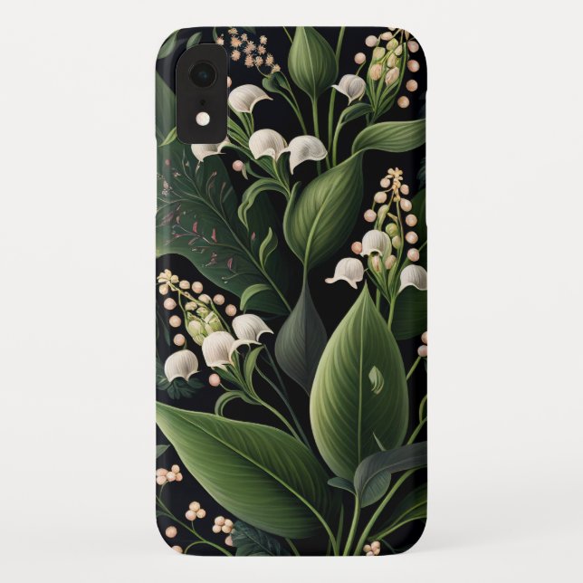Coques Case-Mate iPhone Lilies de Convallaria de la Vallée Fleurs AI Art (Dos)
