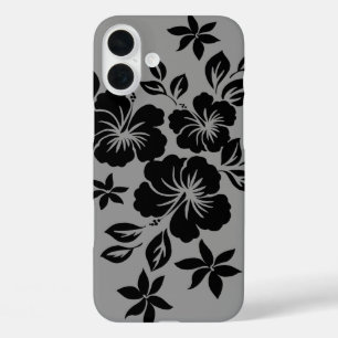 Coque Pour iPhone 16 Plus Lilikoi Hibiscus Hawaii Floral Gris