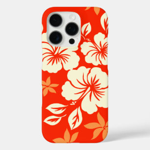 Coque iPhone 16 Pro Lilikoi Hibiscus Hawaii Pareau Rouge