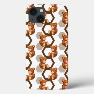 iPhone 13 Case l'illustration d'une rangée de nounours concernent